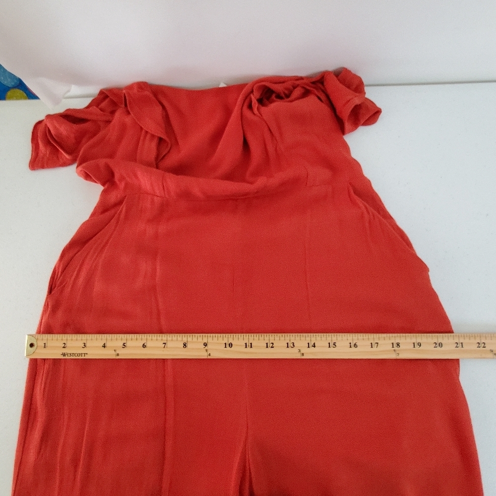 ASTR the Label Wide Leg Jumpsuit Size L Cutout Ruffles Pockets Square Neck NEW - Picture 6 of 15